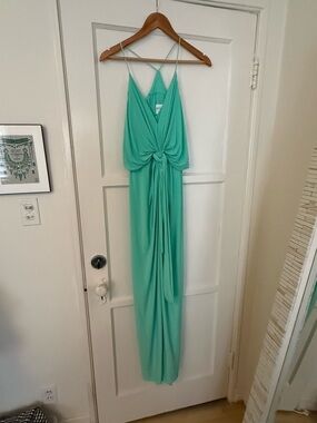 Tie-Front Maxi Dress in Mint Green